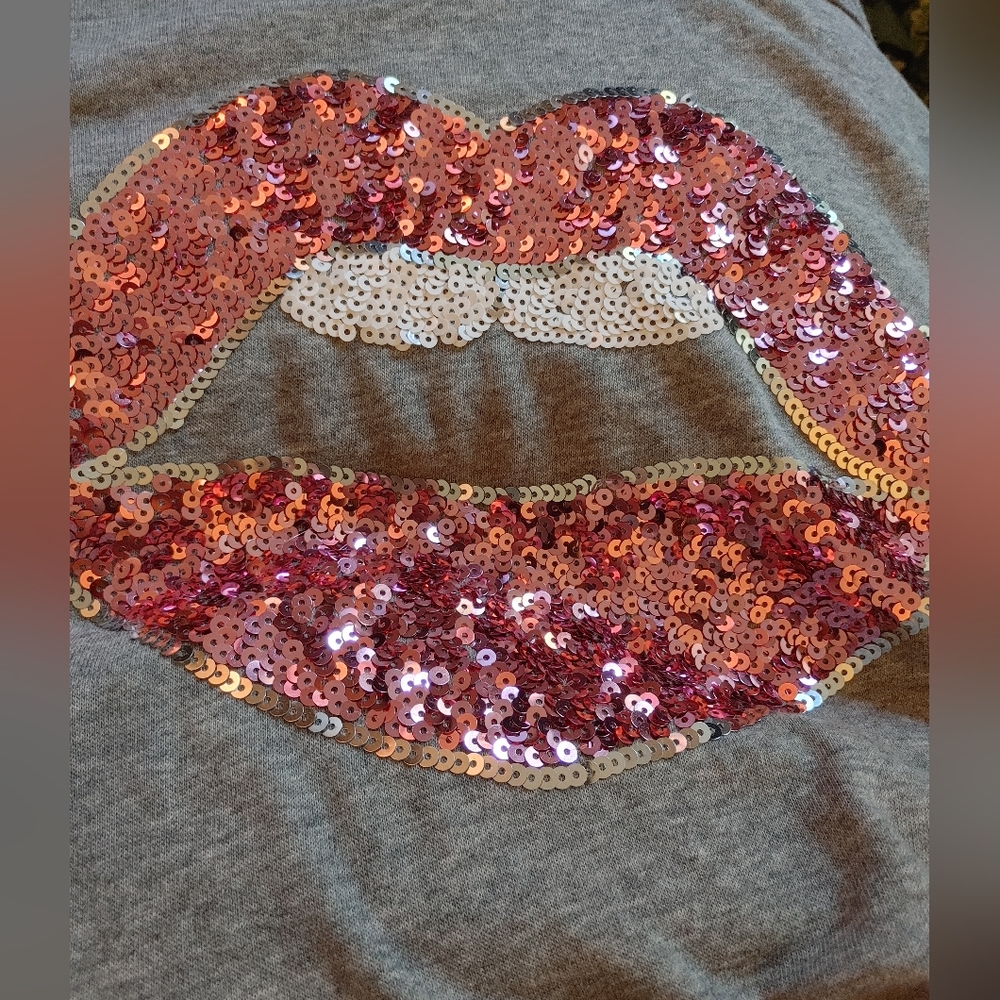 Breast Cancer Awareness Grey off the shoulder Sweatshirt - Picture 5 of 8